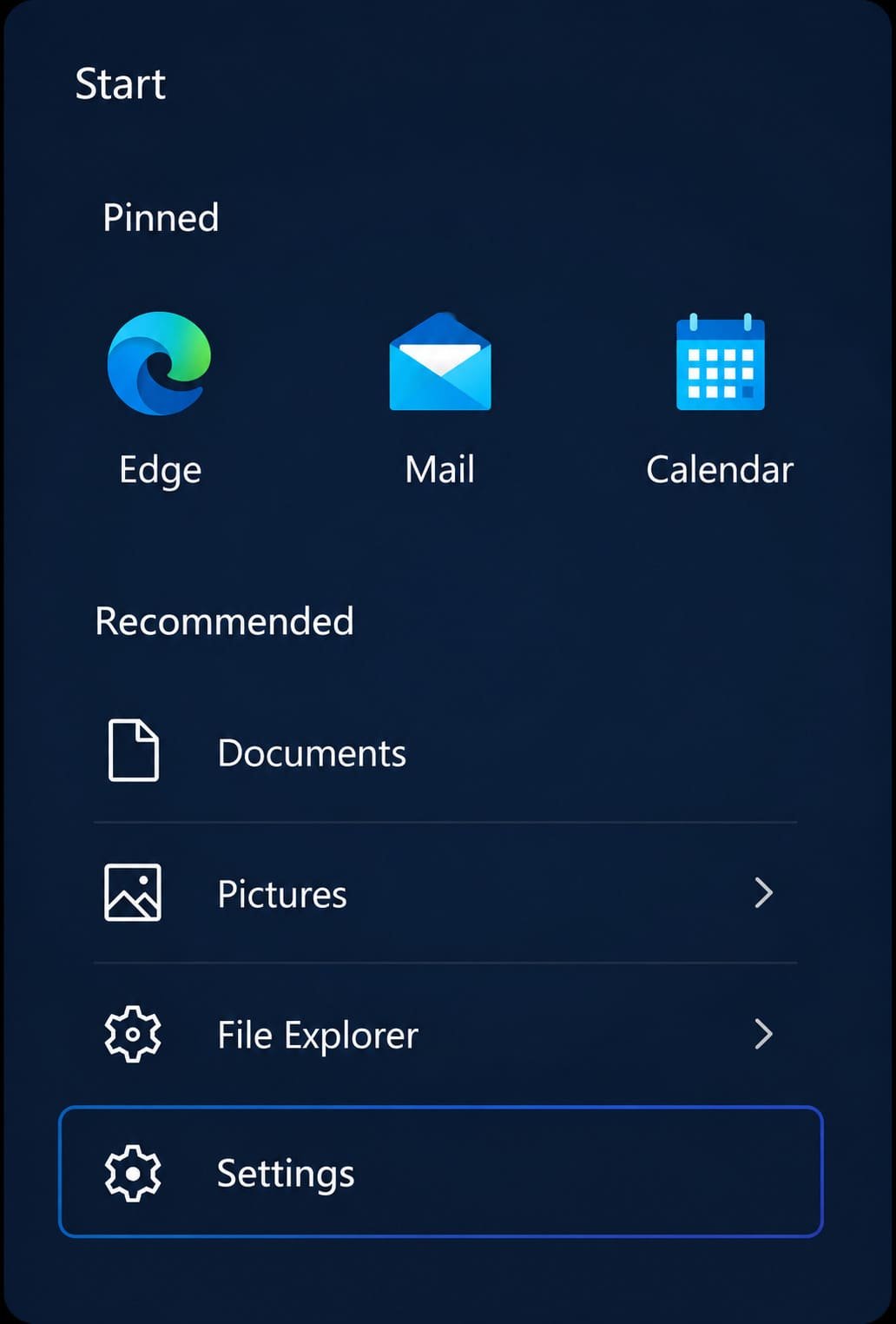 Open Settings